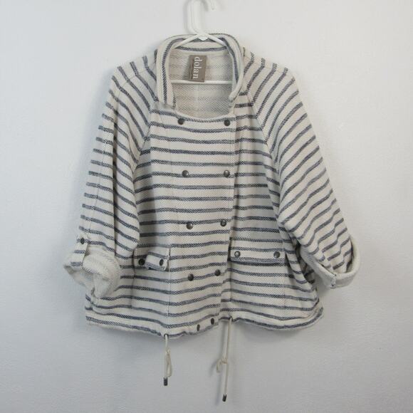dolan Sweaters - Anthropologie Dolan Large Ivory Striped Spring Sweater Jacket Blue White Striped